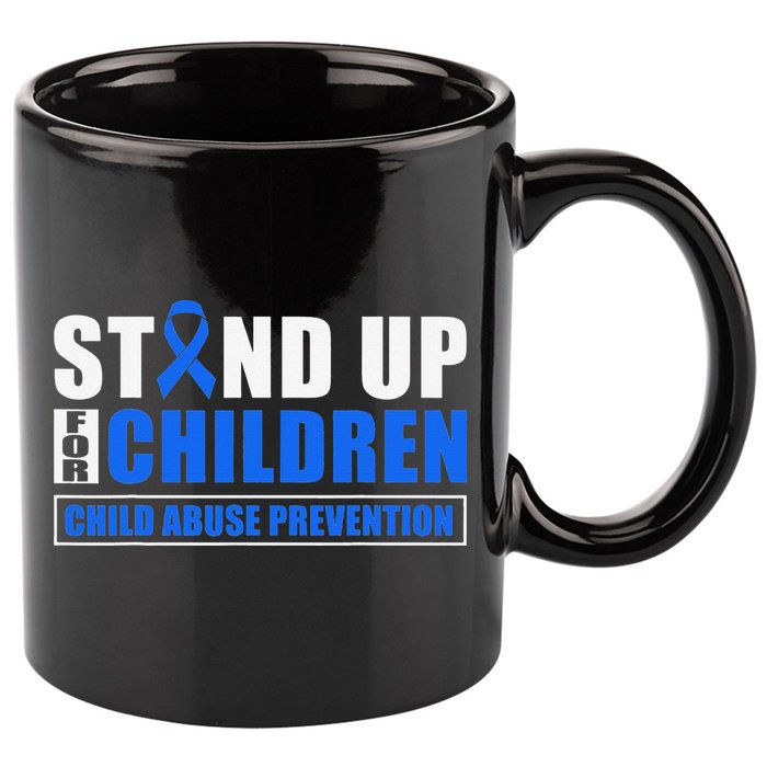 Child Abuse Awareness Month Blue Ribbon Gnome 11oz C Handle Ceramic Mug