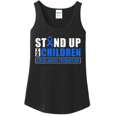 Child Abuse Awareness Month Blue Ribbon Gnome Ladies Essential Tank