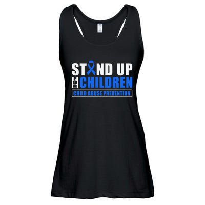 Child Abuse Awareness Month Blue Ribbon Gnome Ladies Essential Flowy Tank