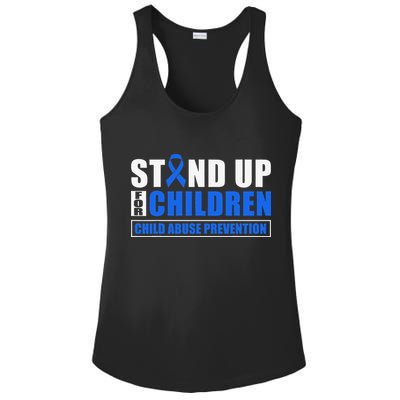 Child Abuse Awareness Month Blue Ribbon Gnome Ladies PosiCharge Competitor Racerback Tank