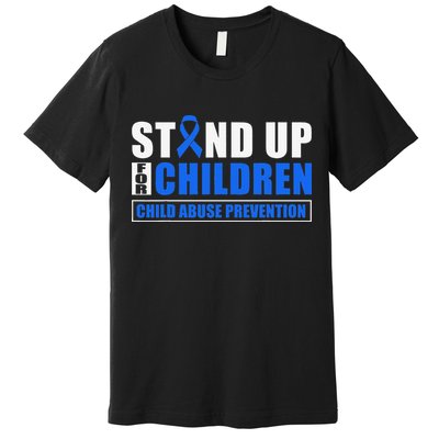 Child Abuse Awareness Month Blue Ribbon Gnome Premium T-Shirt