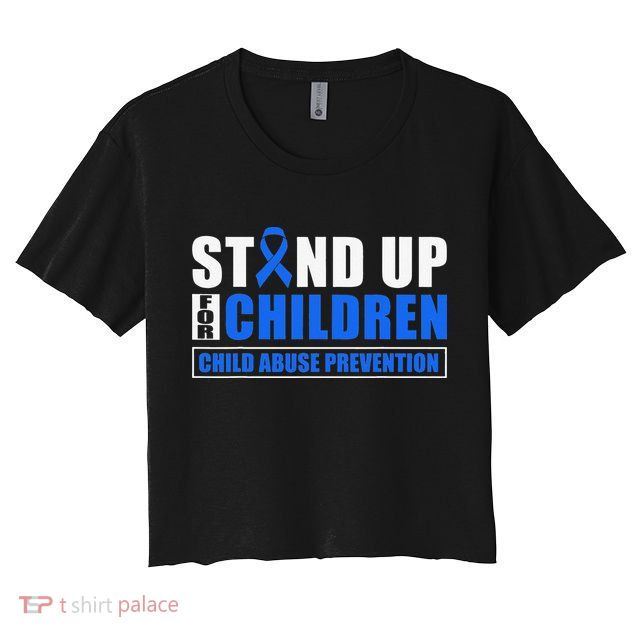 Child Abuse Awareness Month Blue Ribbon Gnome Crop Top