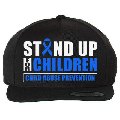 Child Abuse Awareness Month Blue Ribbon Gnome Wool Snapback Cap