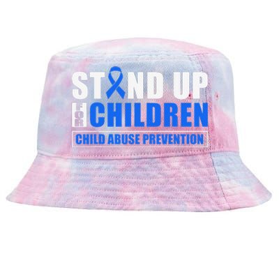 Child Abuse Awareness Month Blue Ribbon Gnome Tie-Dyed Bucket Hat