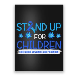 Child Abuse Awareness Pinwheels Blue Ribbon I'm Their Voice Premium Poster