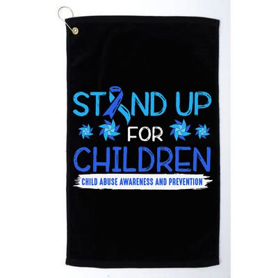Child Abuse Awareness Pinwheels Blue Ribbon I'm Their Voice Premium Golf Towel