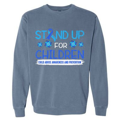 Child Abuse Awareness Pinwheels Blue Ribbon I'm Their Voice Premium Garment-Dyed Sweatshirt