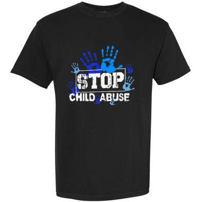 Child Abuse Awareness Warrior Blue Heart Domestic Violence Garment-Dyed Heavyweight T-Shirt