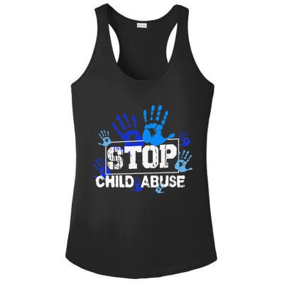 Child Abuse Awareness Warrior Blue Heart Domestic Violence Ladies PosiCharge Competitor Racerback Tank