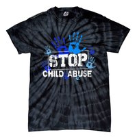 Child Abuse Awareness Warrior Blue Heart Domestic Violence Tie-Dye T-Shirt