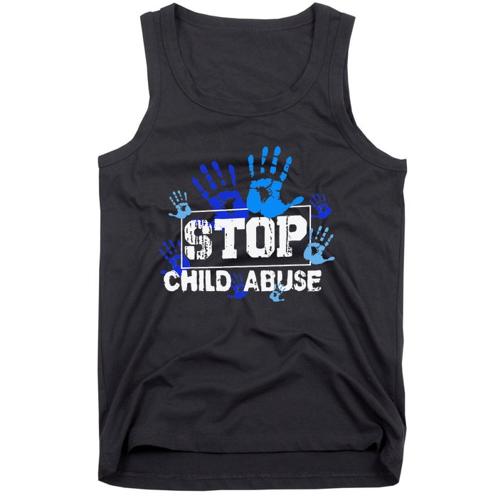 Child Abuse Awareness Warrior Blue Heart Domestic Violence Tank Top