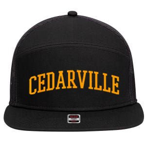 Cedarville Athletic Arch College University Style 7 Panel Mesh Trucker Snapback Hat