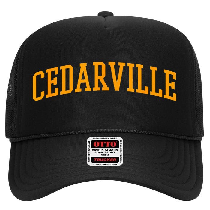 Cedarville Athletic Arch College University Style High Crown Mesh Back Trucker Hat