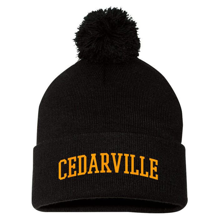 Cedarville Athletic Arch College University Style Pom Pom 12in Knit Beanie