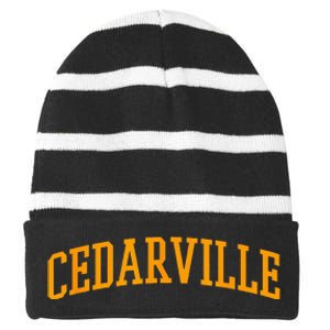 Cedarville Athletic Arch College University Style Striped Beanie with Solid Band