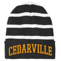 Cedarville Athletic Arch College University Style Striped Beanie with Solid Band