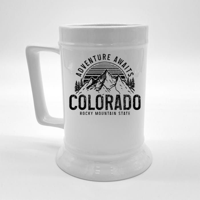 Colorado Adventure Awaits Hiking Rocky Mountains State Beer Stein