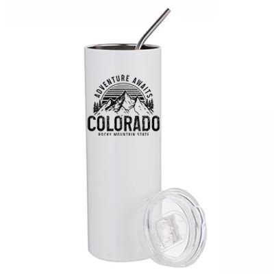 Colorado Adventure Awaits Hiking Rocky Mountains State Stainless Steel Tumbler