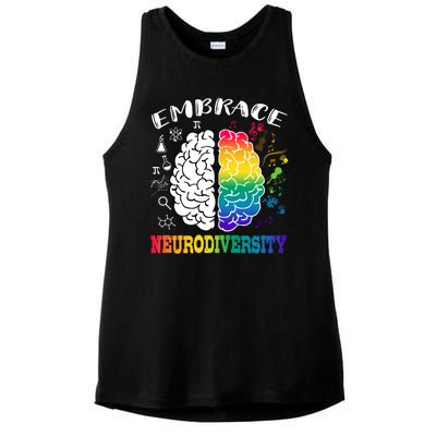 Cool Autism Awareness Month With Embrace Neurodiversity Brain Ladies PosiCharge Tri-Blend Wicking Tank