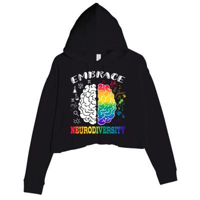 Cool Autism Awareness Month With Embrace Neurodiversity Brain Crop Fleece Hoodie