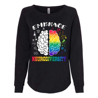 Cool Autism Awareness Month With Embrace Neurodiversity Brain Womens California Wash Sweatshirt