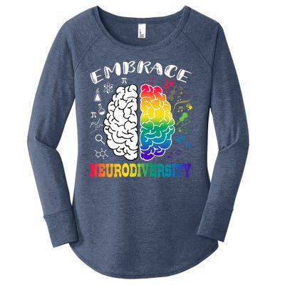 Cool Autism Awareness Month With Embrace Neurodiversity Brain Women's Perfect Tri Tunic Long Sleeve Shirt