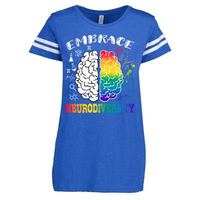 Cool Autism Awareness Month With Embrace Neurodiversity Brain Enza Ladies Jersey Football T-Shirt