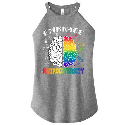 Cool Autism Awareness Month With Embrace Neurodiversity Brain Women’s Perfect Tri Rocker Tank