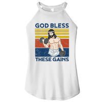 Christian Athlete Apparel Gym God Bless These Gains Jesus Women’s Perfect Tri Rocker Tank