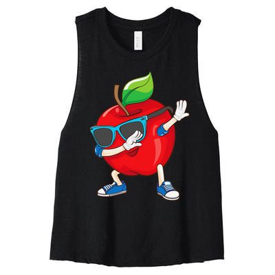 Cool Apple Art Apple Picking Apple Lover Gift Women's Racerback Cropped Tank