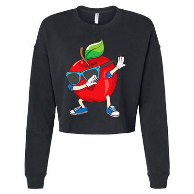 Cool Apple Art Apple Picking Apple Lover Gift Cropped Pullover Crew