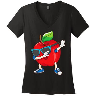 Cool Apple Art Apple Picking Apple Lover Gift Women's V-Neck T-Shirt