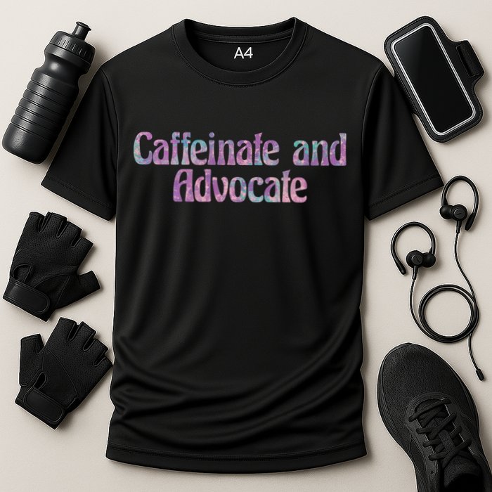 Caffeinate And Advocate Gift Cooling Performance Crew T-Shirt
