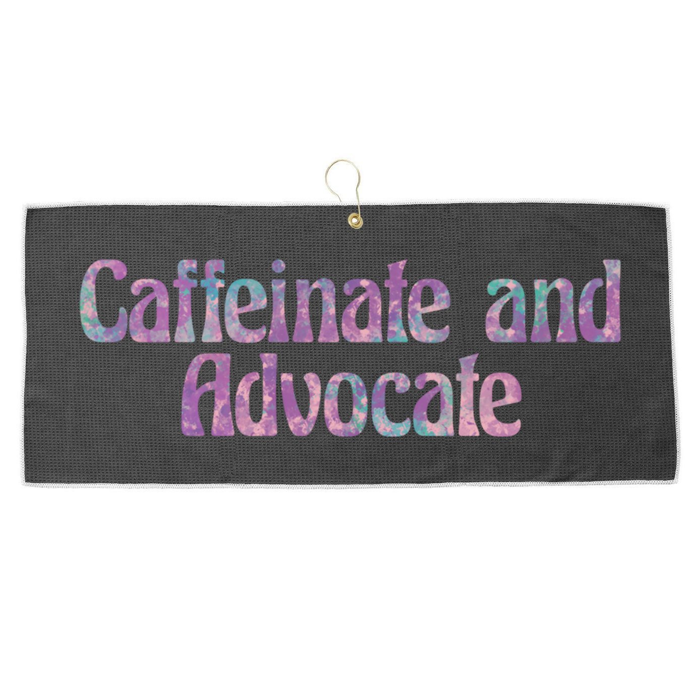 Caffeinate And Advocate Gift Large Microfiber Waffle Golf Towel