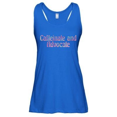 Caffeinate And Advocate Gift Ladies Essential Flowy Tank