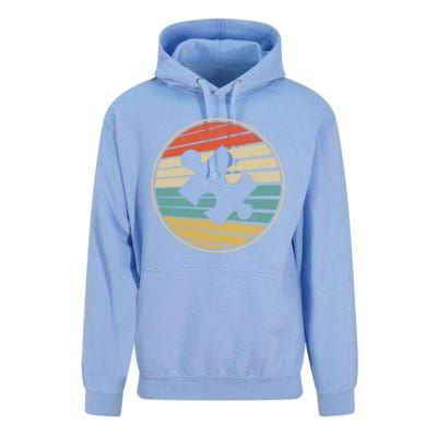 Cute Autism Awareness Vintage 70s 80s Autism Mom Dad Puzzle Gift Unisex Surf Hoodie