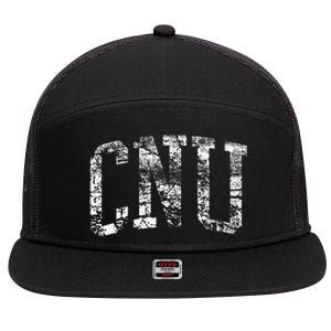 CNU Athletic Arch College University Alumni 7 Panel Mesh Trucker Snapback Hat