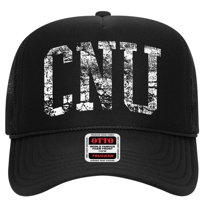 CNU Athletic Arch College University Alumni High Crown Mesh Back Trucker Hat