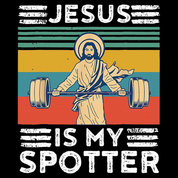 Christian Athlete Apparel Workout Gym Jesus Is My Spotter Cooling Performance Crew T-Shirt