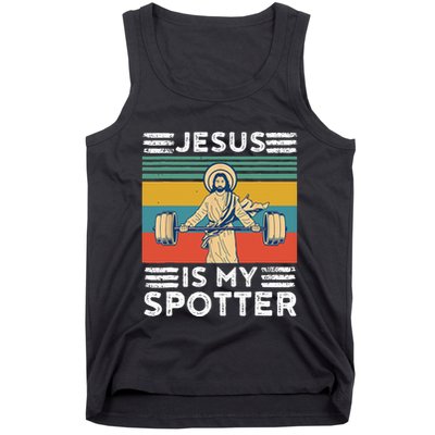 Christian Athlete Apparel Workout Gym Jesus Is My Spotter Tank Top