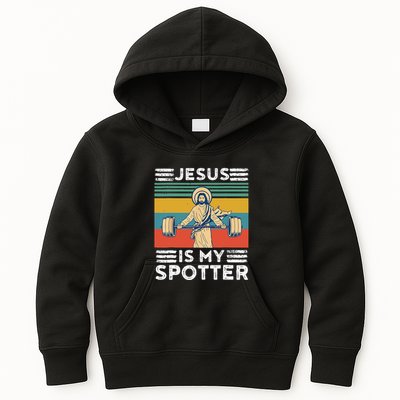 Christian Athlete Apparel Workout Gym Jesus Is My Spotter Kids Hoodie