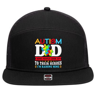 Autism Dad Autism Mom Fathers Day Autism Dad Family Matching 7 Panel Mesh Trucker Snapback Hat