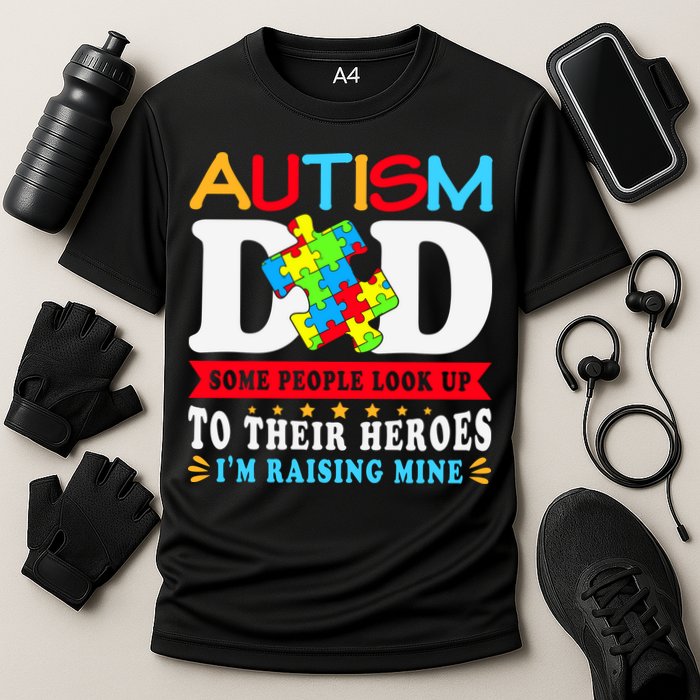 Autism Dad Autism Mom Fathers Day Autism Dad Family Matching Cooling Performance Crew T-Shirt