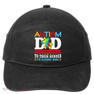 Autism Dad Autism Mom Fathers Day Autism Dad Family Matching 7-Panel Snapback Hat