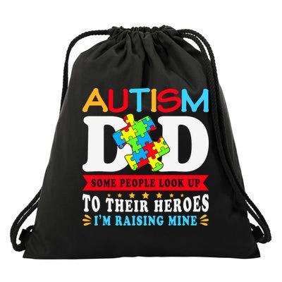 Autism Dad Autism Mom Fathers Day Autism Dad Family Matching Drawstring Bag