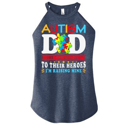 Autism Dad Autism Mom Fathers Day Autism Dad Family Matching Women's Perfect Tri Rocker Tank