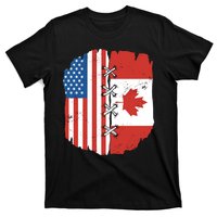 Canadian And American Vintage Flag T-Shirt