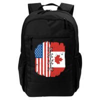 Canadian And American Vintage Flag Daily Commute Backpack