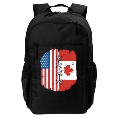 Canadian And American Vintage Flag Daily Commute Backpack