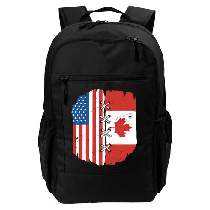 Canadian And American Vintage Flag Daily Commute Backpack